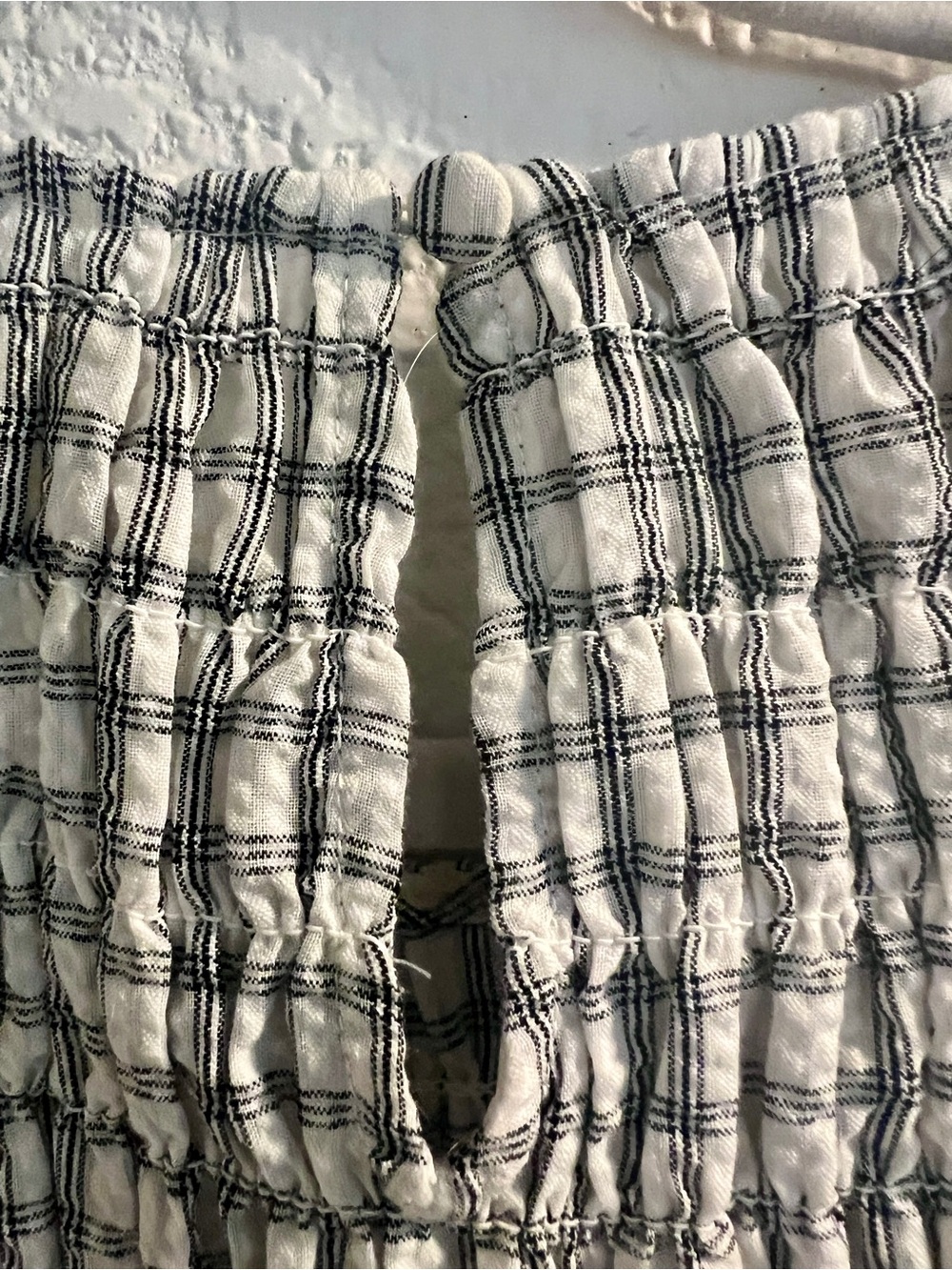 Banana Republic Black and White Checked Smocked Midi Dress - Picture 4 of 5